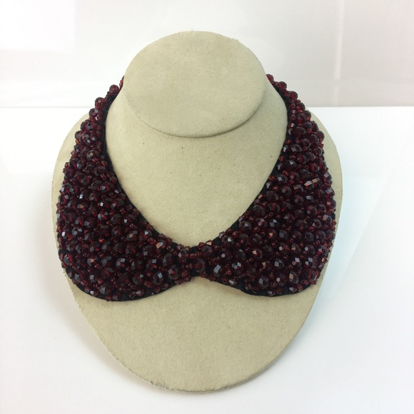 Red Garnet Stone Collar Necklace
